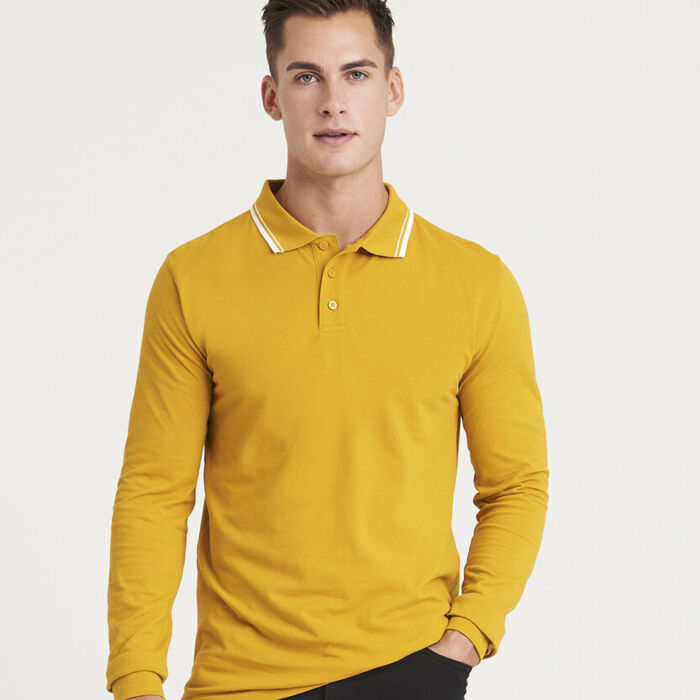 Long sleeve tipped 100 polo Thumbnail