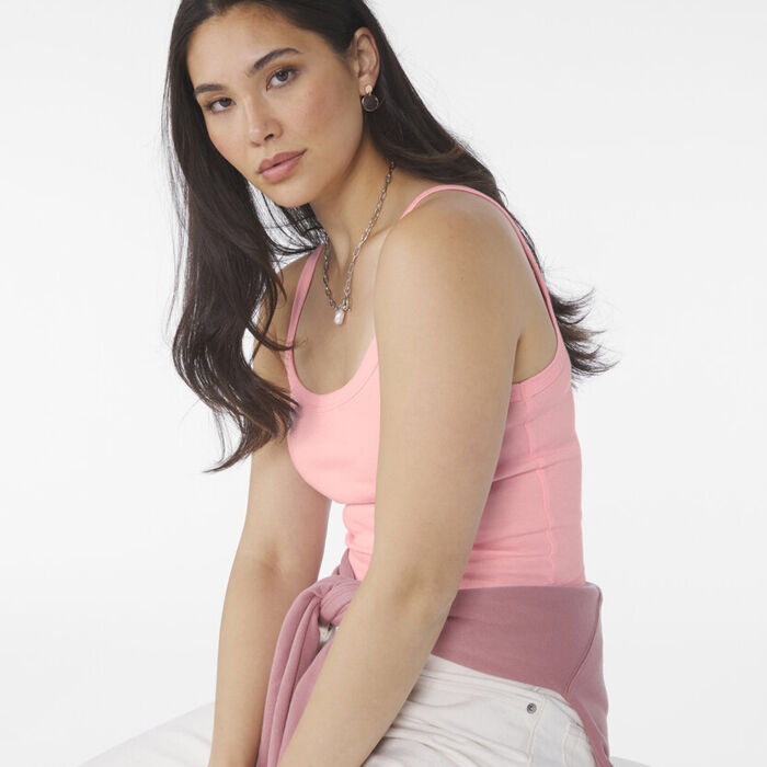 Women’s micro rib spaghetti strap tank Thumbnail