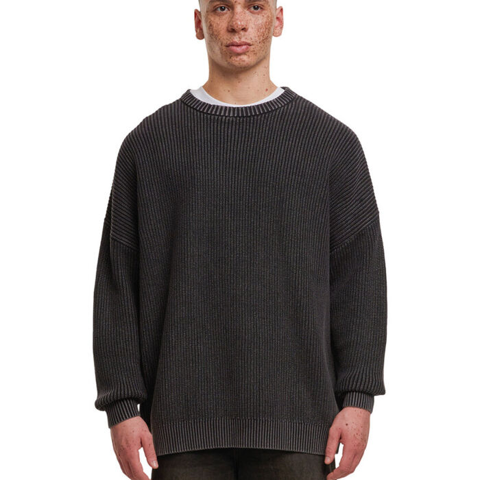 Acid washed knitted oversized sweater Thumbnail