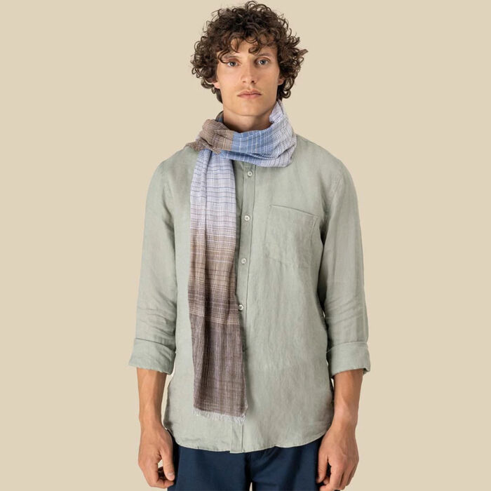 Spasso Brown Double Striped Scarf Thumbnail