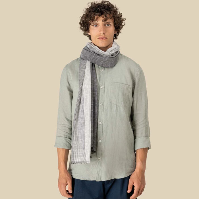 Spasso Urban Grey Striped Scarf Thumbnail