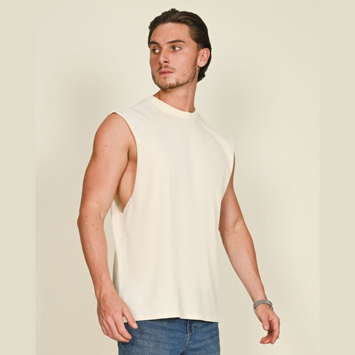 Core Ringspun 150 Regular Fit Raw Edge Droparm Tank Adult Thumbnail