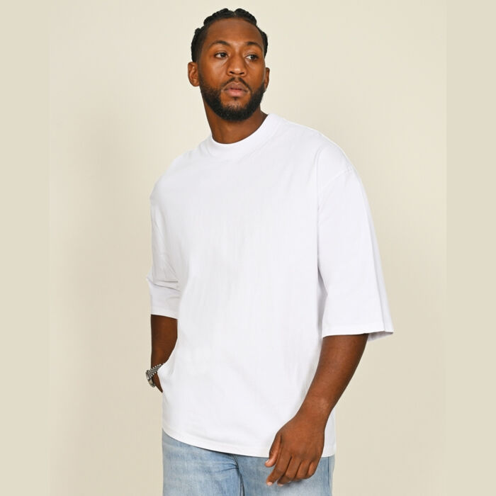Premium Combed 220 Oversize Fit Extended Neck Half Sleeve Tee Adult Thumbnail