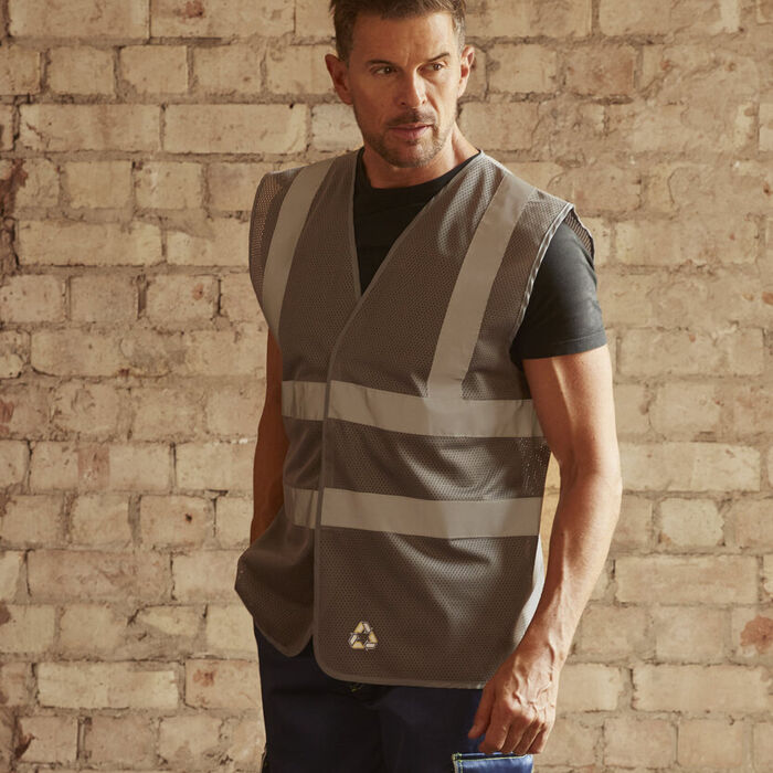 Top cool open mesh 2-band-and-braces waistcoat (HVW120) Thumbnail