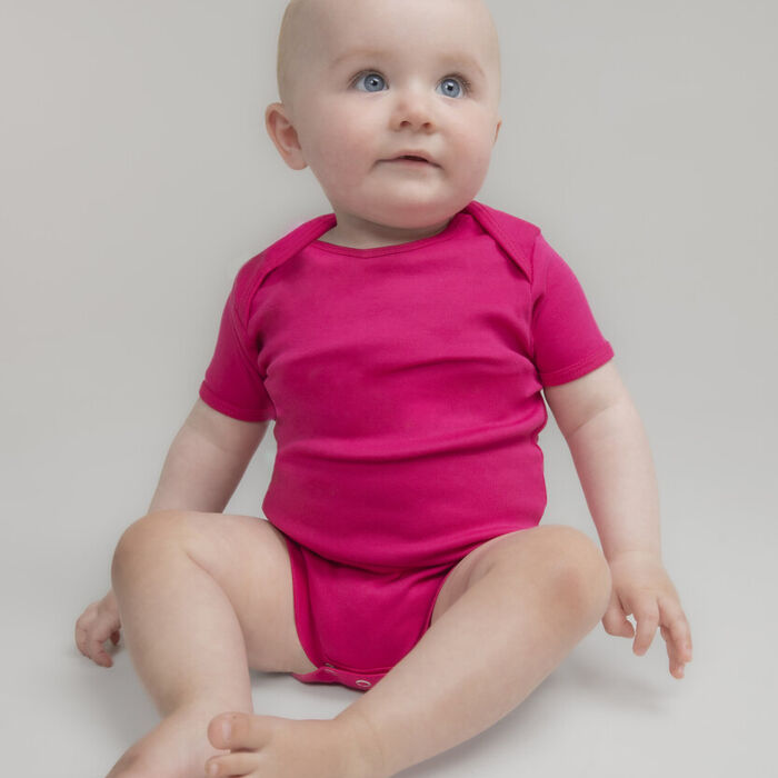 Short-sleeved bodysuit with envelope neck opening Thumbnail