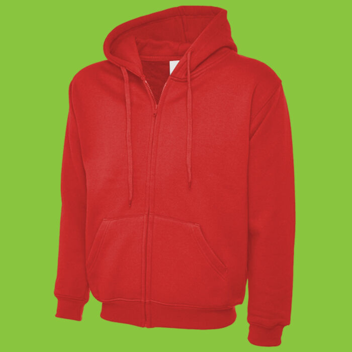 Adults Classic Full Zip Hooded Sweatshirt Thumbnail