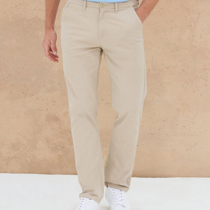Stretch chinos with flex waistband Thumbnail