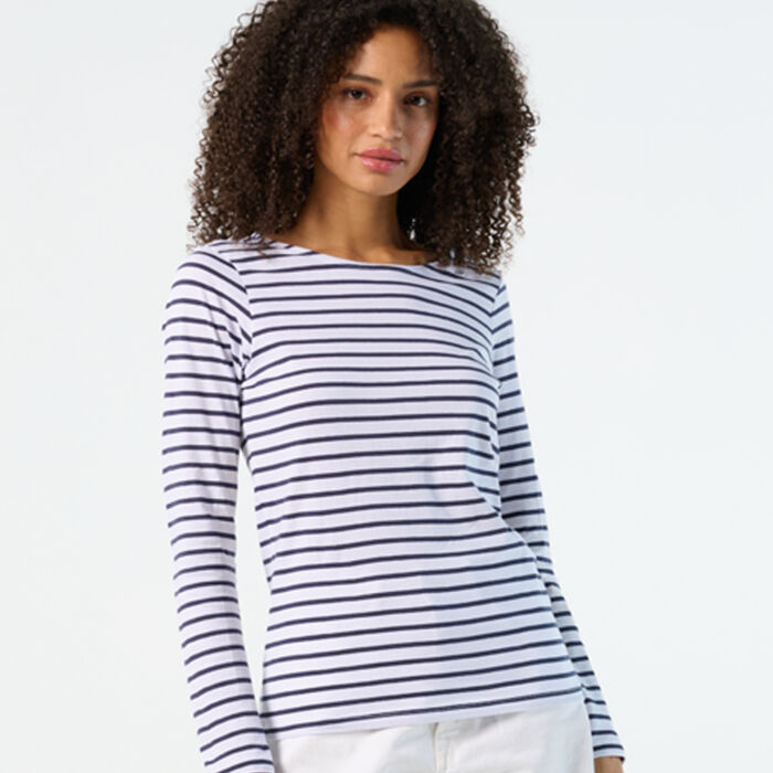 SOL'S Ladies Marine Long Sleeve Striped T-Shirt Thumbnail