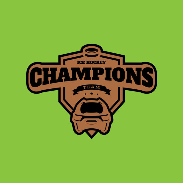 Champions Team Ice Hockey logo template Thumbnail
