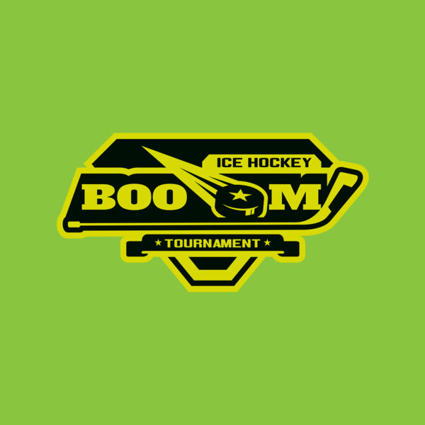 Boom Ice Hockey Tournament logo template Thumbnail