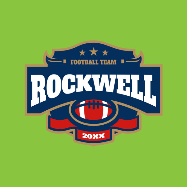 Rockwell Football team logo template Thumbnail
