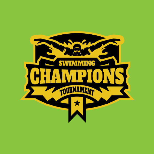 Champions Swimming Tournament logo template Thumbnail