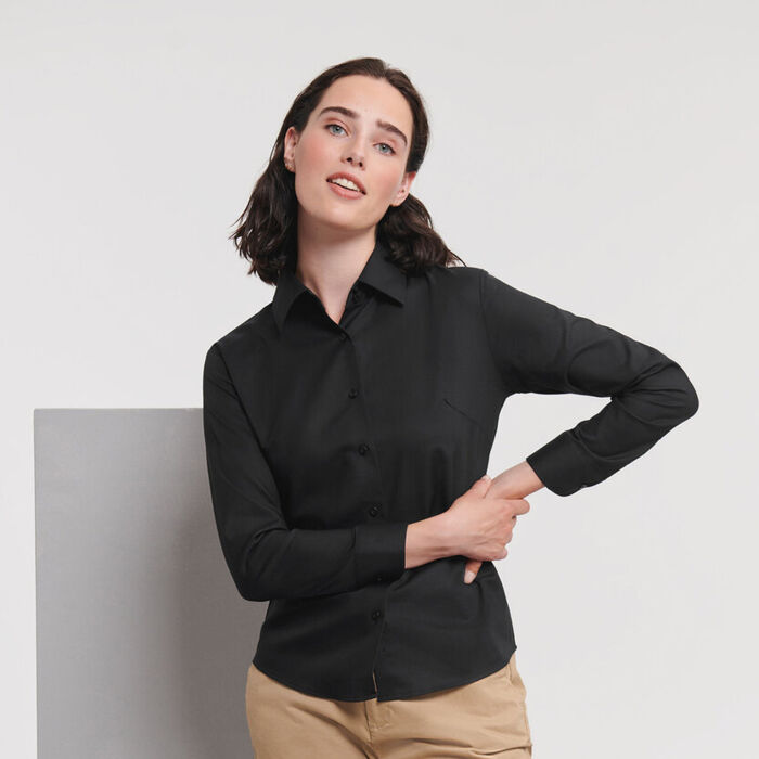 Women's long sleeve easycare Oxford shirt Thumbnail
